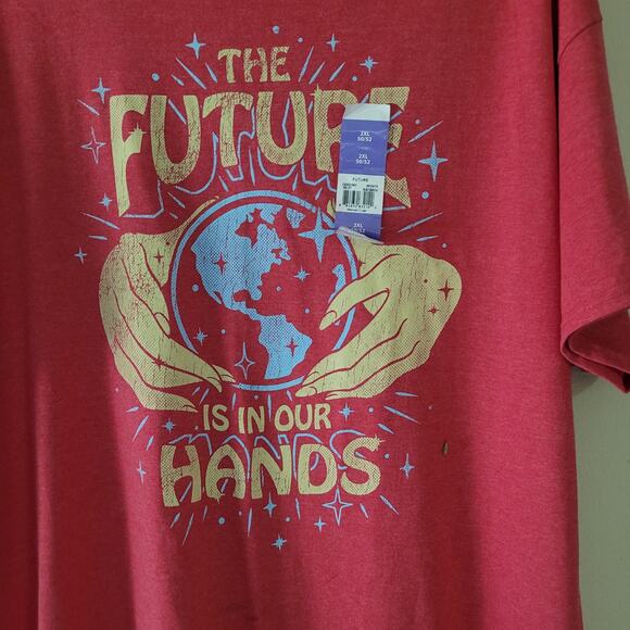 DOM The Future is in Our Hands Red T-Shirt - 2XL NWT - Picture 3 of 12
